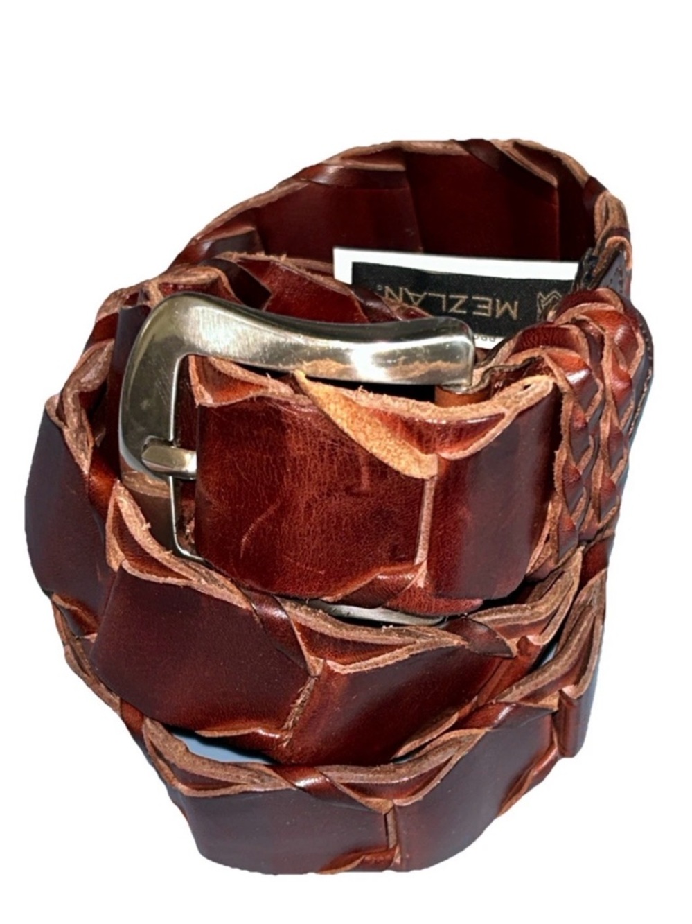 Mezlan Men's Brown Braided Leather Belt size 34